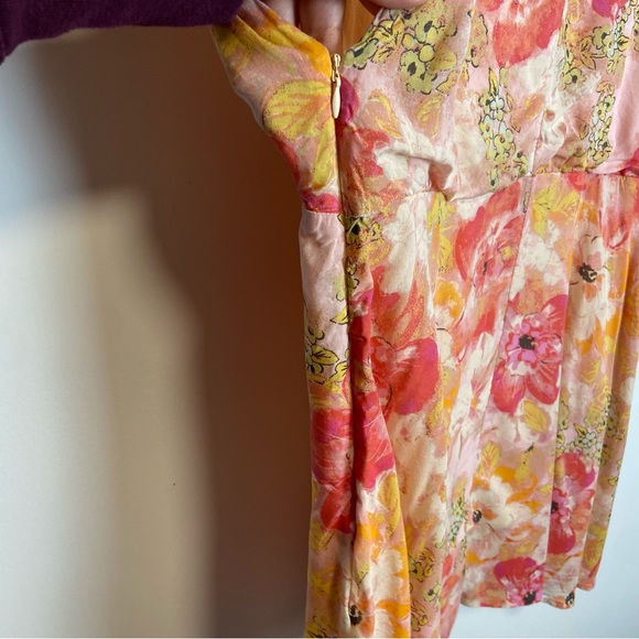 Free people Freddy tie floral mini dress large - Picture 3 of 10